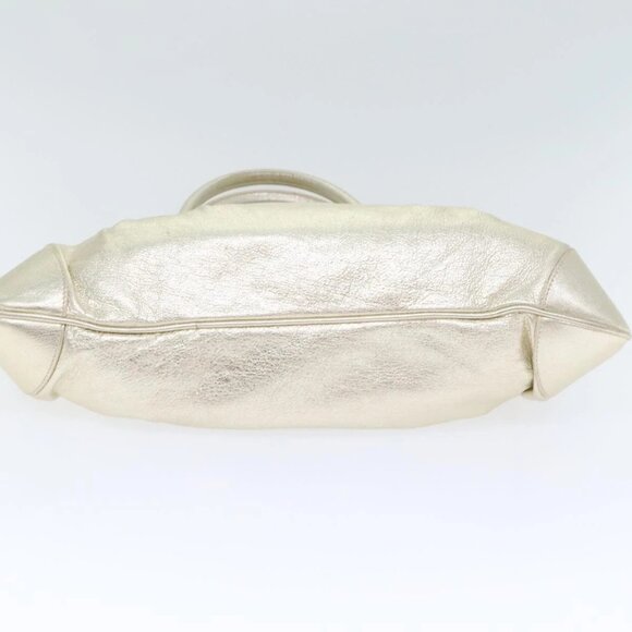 Salvatore Ferragamo Gancini Hand Bag Leather Gold Tone Gold - Picture 5 of 16